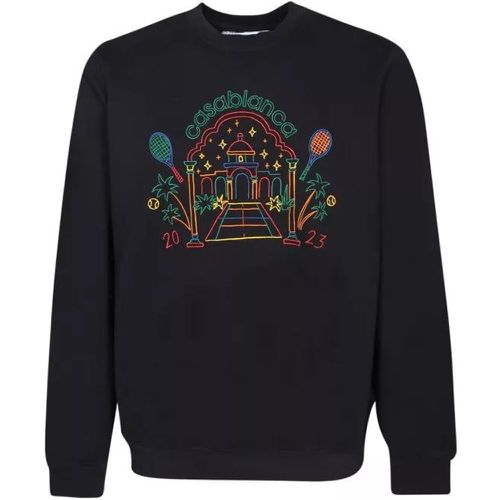 Embroidered Front Design Black Sweatshirt - Größe S - black - Casablanca - Modalova