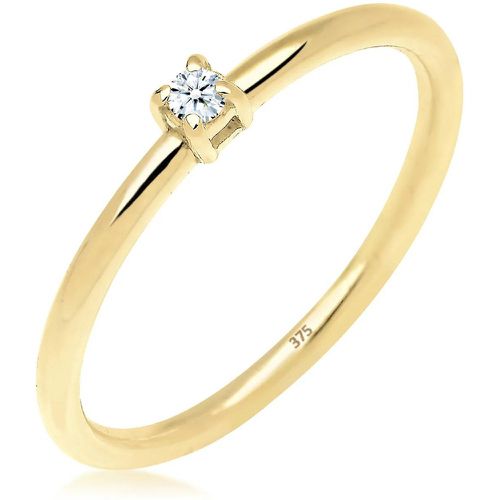 Ringe - Ring Verlobungsring Diamant 0.03 ct. 375 Gelbgold - Gr. 58 MM - in Weiß - für Damen - Elli - Modalova