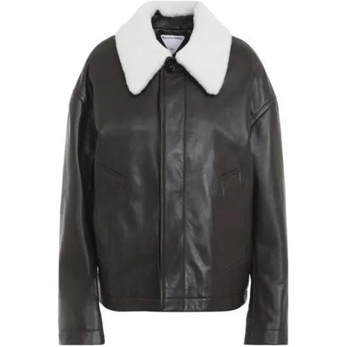 Leather Shearling Bomber Jacket - Größe 40 - Bottega Veneta - Modalova