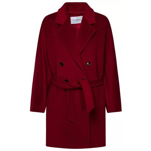 Burgundy Wool Blend Coat - Größe 42 - dark red - Max Mara - Modalova