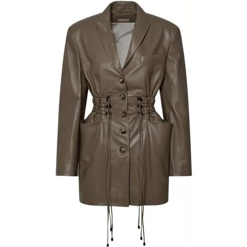 Irbid' Beige Leather Blazer - Größe 34 - brown - The Mannei - Modalova