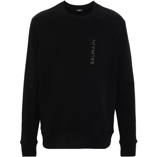 Black Embossed Logo Sweatshirt - Größe L - black - Balmain - Modalova