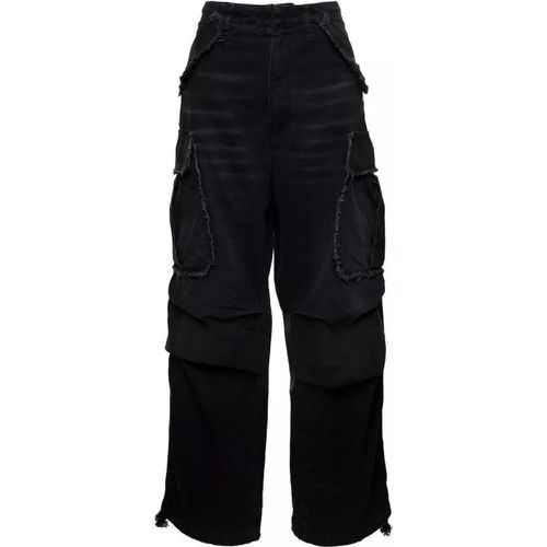 Vivi' Black Oversized Cargo Jeans With Patch Pocke - Größe 25 - black - Darkpark - Modalova