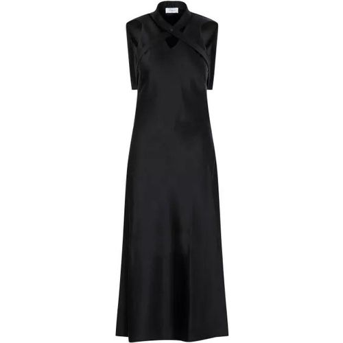 Satin Buckle Black Triacetate Long Dress - Größe 40 - black - Off-White - Modalova