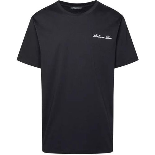 Iconica' Black Cotton T-Shirt - Größe L - black - Balmain - Modalova