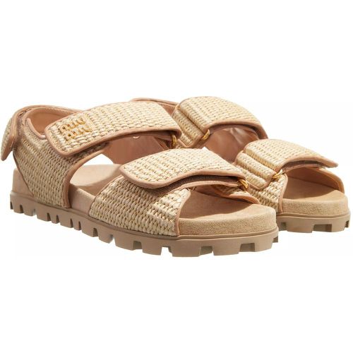 Sandalen & Sandaletten - Sporty Woven Fabric With Raffia Look Sandals - Gr. 39 (EU) - in - für Damen - Miu Miu - Modalova