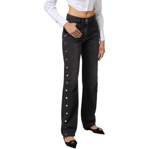 Jeans Noir Boutons argent C�t�s jambes Elisabe - Größe 26 - Elisabetta Franchi - Modalova