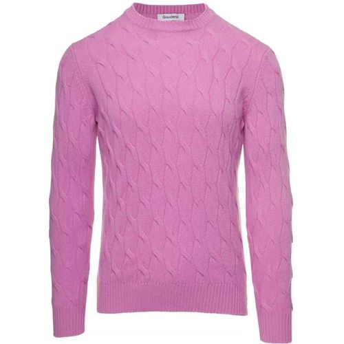 Pink Cable Knit Sweater In Wool And Cashmere - Größe 48 - pink - Gaudenzi - Modalova