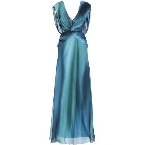 Silk Long Dress - Größe 42 - blue - alberta ferretti - Modalova