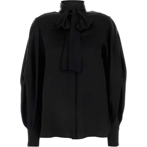 Black Satin Weave Blouse - Größe 40 - alberta ferretti - Modalova