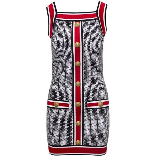 Mini Multicolor Knit Dress With All-Over Monogram - Größe 38 - multi - Balmain - Modalova