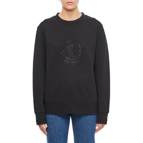 Strass Logo Cotton Sweatshirt - Größe XL - Moncler - Modalova