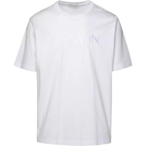White Cotton T-Shirt - Größe L - white - Lanvin - Modalova