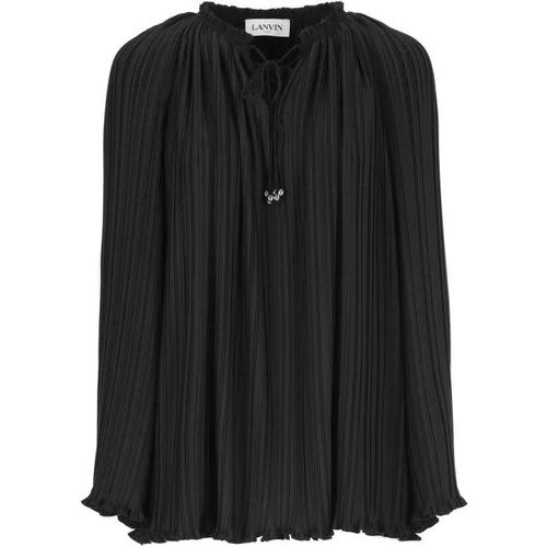 Black Pleated Blouse - Größe 42 - black - Lanvin - Modalova