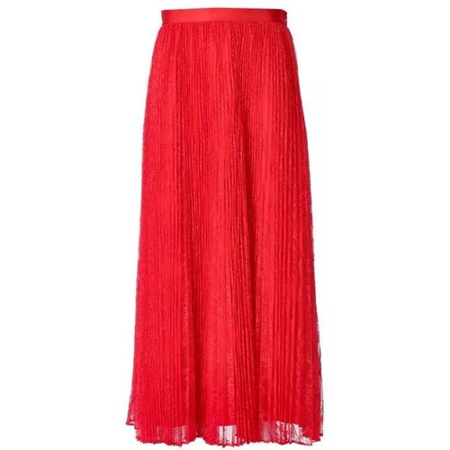 Coral Lace Pleated Skirt - Größe 40 - red - Twin-Set - Modalova