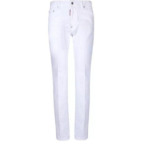 Slim Fit Cotton Jeans - Größe 46 - white - Dsquared2 - Modalova