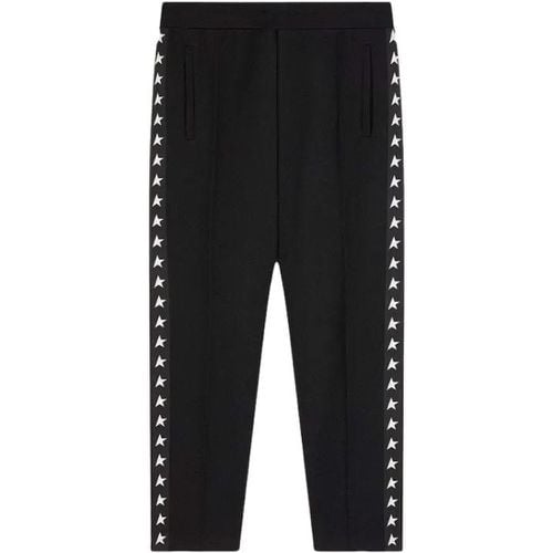 Men's Black Joggers With White Stars On The Sides - Größe L - Golden Goose - Modalova