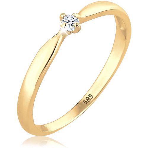 Ringe - Ring Verlobung Welle Diamant (0.03 ct.) 585 Gelbgo - Gr. 54 MM - in - für Damen - Elli - Modalova