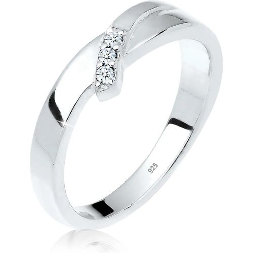 Ringe - Ring Verlobung Trio Diamant (0.04 ct.) 925 Silber - Gr. 52 MM - in Weiß - für Damen - Elli - Modalova