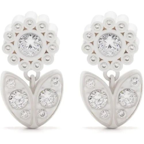 Ohrringe - White/Transparent Crystal Embellishments Earrings - Gr. unisize - in Silber - für Damen - Bottega Veneta - Modalova