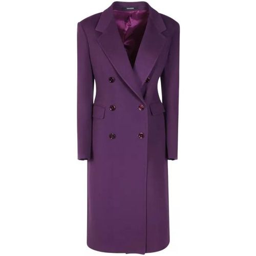 Virgin Wool And Cashmere Blend Double-Breasted Mid - Größe 44 - purple - Tagliatore - Modalova