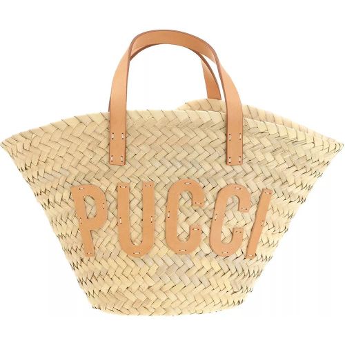 Beuteltaschen - Bucket Bag Palm Straw And Techno Twill - Gr. unisize - in - für Damen - EMILIO PUCCI - Modalova