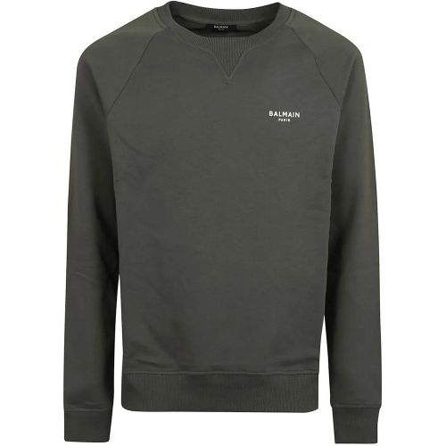 Pure Cotton Crew Neck Sweatshirt With Ribbed Sleev - Größe XS - Balmain - Modalova