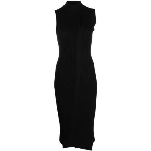 Black Slashed Turtleneck Midi Dress - Größe 40 - black - Versace - Modalova