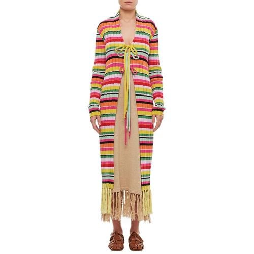 Cotton Fringes Long Cardigan - Größe ONE SIZE - Gio Giovanni Gerosa - Modalova