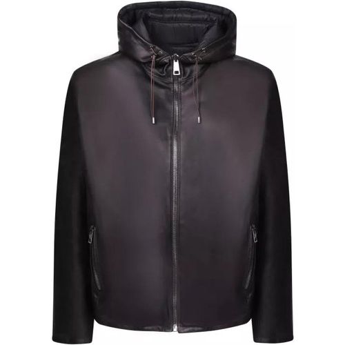 Hooded Leather Jacket - Größe 52 - black - Dell'oglio - Modalova