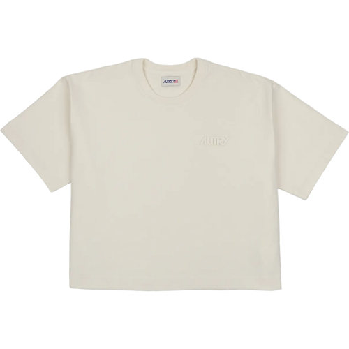 Cropped T-Shirt mit gesticktem Logo - Größe L - Autry International - Modalova