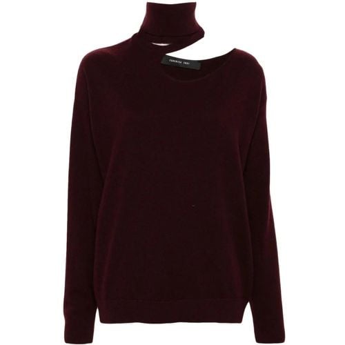 Wine Red Knitted Sweater - Größe 36 - Federica Tosi - Modalova