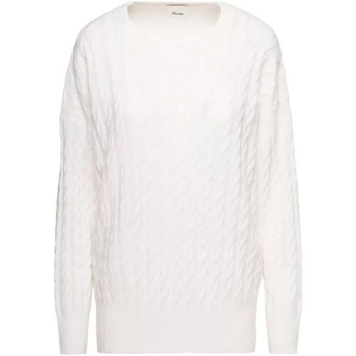 White Cable-Knit Sweater In Cashmere - Größe S - white - allude - Modalova