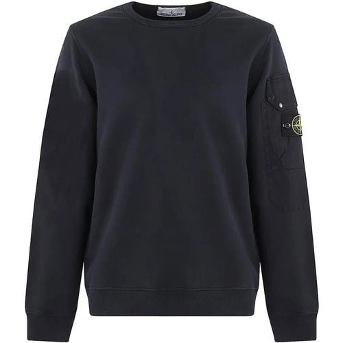 Navy Blue Cotton Jersey Sweatshirt - Größe L - Stone Island - Modalova