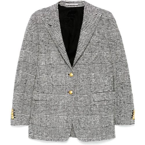 Black/White Textured Finish Check Blazer - Größe 42 - Tagliatore - Modalova