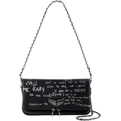 Hobo Bags - Rock Graffiti Crossbody - Calfskin - Black - Gr. unisize - in - für Damen - Zadig & Voltaire - Modalova