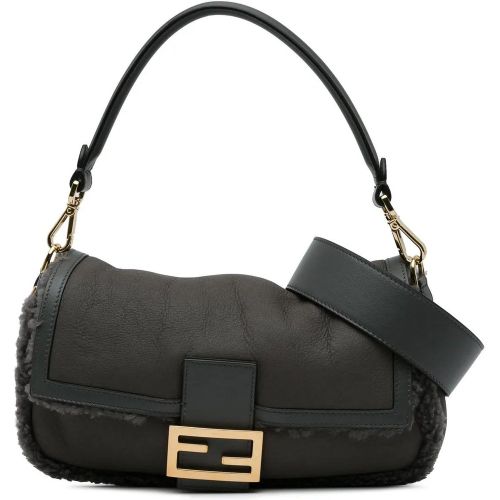 Shopper - Shearling Trimmed Leather Baguette Satchel - Gr. unisize - in - für Damen - Fendi - Modalova