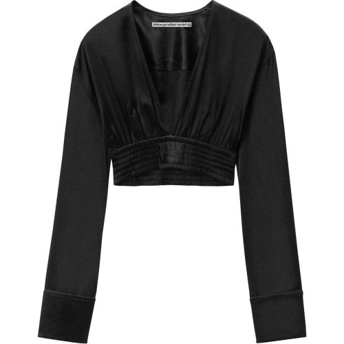 Cropped Satin Top - Größe M - alexander wang - Modalova