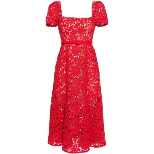 Lace Midi Dress - Größe 6 - rot - self-portrait - Modalova