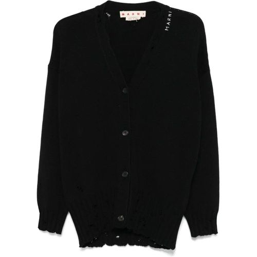 Dishevelled Cotton Cardigan - Größe 42 - schwarz - Marni - Modalova