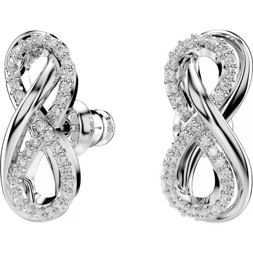Ohrringe - Hyperbola stud earrings, Infinity, Rhodium plated - Gr. unisize - in Weiß - für Damen - Swarovski - Modalova