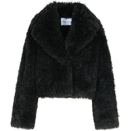 Samara' Black Polyester Faux Fur Coat - Größe 40 - Stand Studio - Modalova