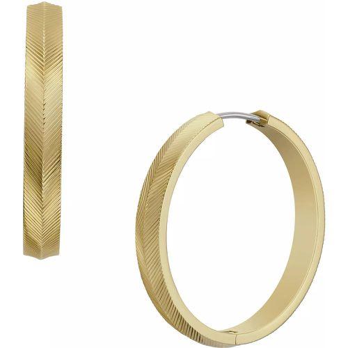 Ohrringe - Harlow Linear Texture Stainless Steel Hoop Earring - Gr. unisize - in - für Damen - Fossil - Modalova