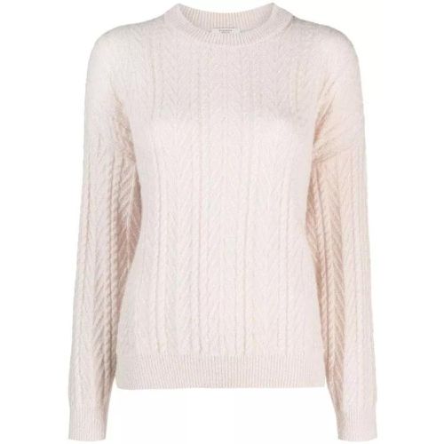 Cable-Knit Pink Wool-Blend Knitwear Jumper - Größe 50 - PESERICO - Modalova