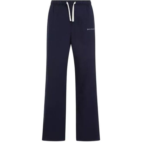 Navy Blue Cotton Classic Logo Travel Pants - Größe 52 - blue - Palm Angels - Modalova