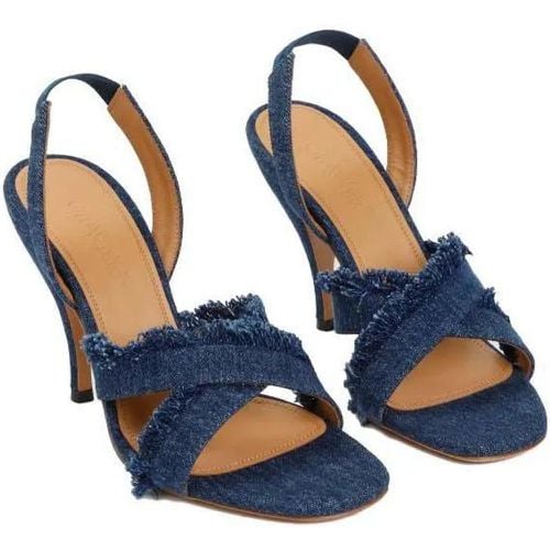 Sandalen - Blue Cotton Curvy Heel Denim Sandal - Gr. 36 (EU) - in - für Damen - Off-White - Modalova