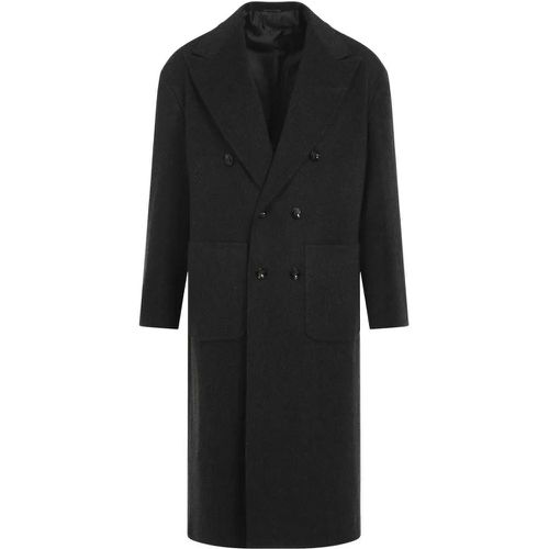 Tib Dark Grey Virgin Wool Coat - Größe 48 - Kiton - Modalova