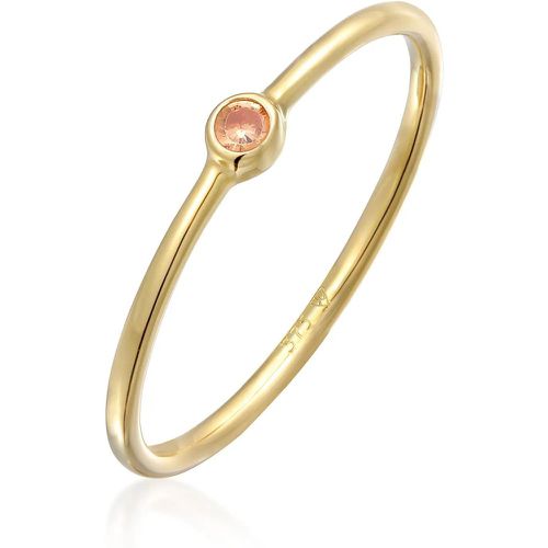 Ringe - Ring Solitär Zirkonia 375er Gelbgold - Gr. 52 MM - in Rosa - für Damen - Elli - Modalova