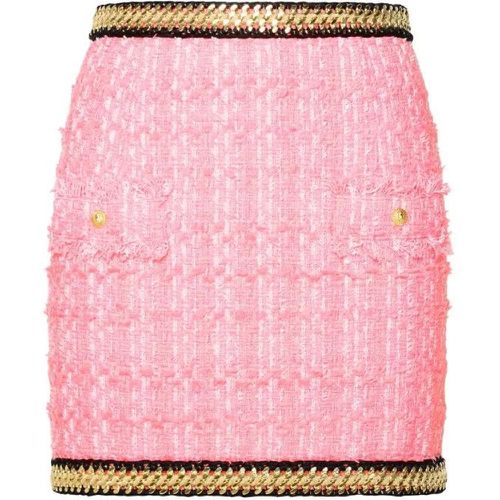 Mini Skirt In Pink Cotton Blend - Größe 38 - pink - Balmain - Modalova