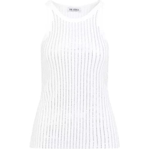 White Crystal Cotton Ribbed Jersey Tank - Größe 42 - white - The Attico - Modalova